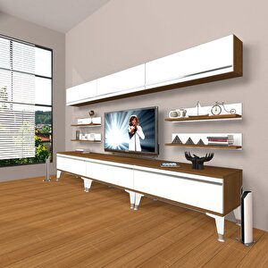 Eko 8y Mdf Silver Tv Ünitesi Tv Sehpası Ceviz Beyaz
