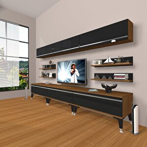 Eko 8y Mdf Silver Tv Ünitesi Tv Sehpası Ceviz-Siyah