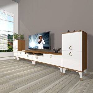 Eko 9200 Mdf Gold Tv Ünitesi Tv Sehpası Ceviz Beyaz