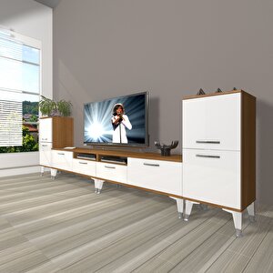 Eko 9200 Mdf Silver Tv Ünitesi Tv Sehpası Ceviz Beyaz