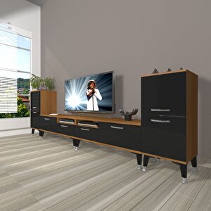 Eko 9200 Mdf Silver Tv Ünitesi Tv Sehpası Ceviz-Siyah