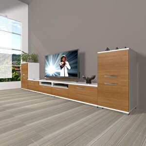 Eko 9200 Slm Tv Ünitesi Tv Sehpası Beyaz - Ceviz