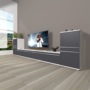Eko 9200t Mdf Tv Ünitesi Tv Sehpası Beyaz - Antrasit