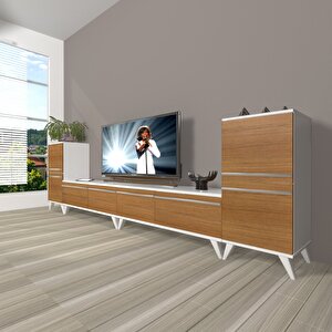 Eko 9200t Mdf Retro Tv Ünitesi Tv Sehpası Beyaz - Ceviz