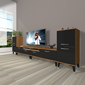 Eko 9220 Mdf Silver Tv Ünitesi Tv Sehpası Ceviz-Siyah