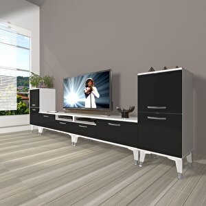 Eko 9220 Slm Silver Tv Ünitesi Tv Sehpası Beyaz - Siyah