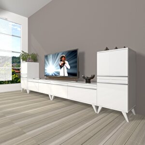 Eko 9220t Mdf Retro Tv Ünitesi Tv Sehpası Parlak Beyaz
