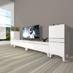 Eko 9220t Mdf Silver Tv Ünitesi Tv Sehpası Parlak Beyaz