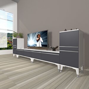 Eko 9220t Mdf Silver Tv Ünitesi Tv Sehpası Beyaz - Antrasit