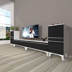 Eko 9220t Mdf Silver Tv Ünitesi Tv Sehpası Beyaz - Siyah