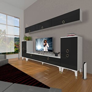 Eko 9 Mdf Std Gold Tv Ünitesi Tv Sehpası Beyaz - Siyah