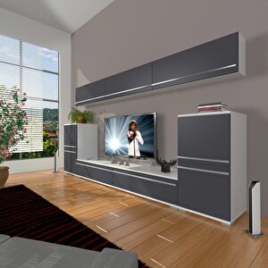 Eko 9 Mdf Std Tv Ünitesi Tv Sehpası Beyaz - Antrasit