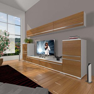 Eko 9 Mdf Std Tv Ünitesi Tv Sehpası Beyaz - Ceviz