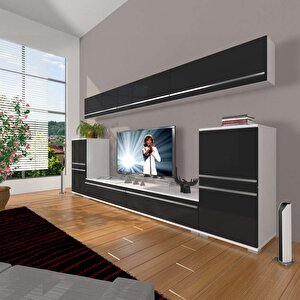 Eko 9 Mdf Std Tv Ünitesi Tv Sehpası Beyaz - Siyah