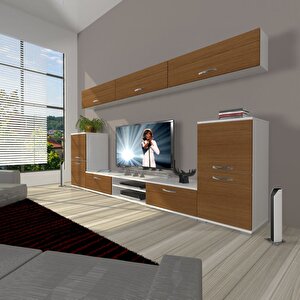 Eko 9 Mdf Dvd Tv Ünitesi Tv Sehpası Beyaz - Ceviz