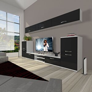 Eko 9 Mdf Dvd Tv Ünitesi Tv Sehpası Beyaz - Siyah