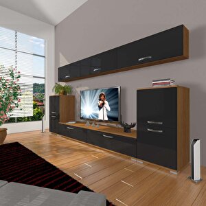 Eko 9 Slm Std Tv Ünitesi Tv Sehpası Ceviz-Siyah