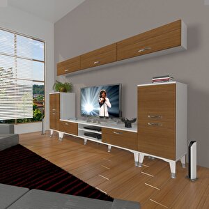 Eko 9 Slm Dvd Silver Tv Ünitesi Tv Sehpası Beyaz - Ceviz