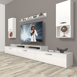 Ekoflex 270da Slm Tv Ünitesi Tv Sehpası Parlak Beyaz