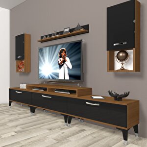 Ekoflex 270da Slm Silver Tv Ünitesi Tv Sehpası Ceviz-Siyah