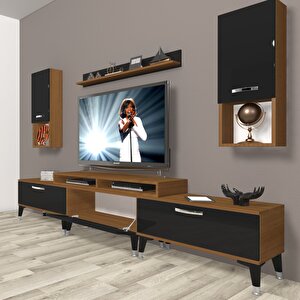 Ekoflex 270da Slm Silver Tv Ünitesi Tv Sehpası Ceviz-Siyah