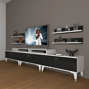Ekoflex 270r Mdf Gold Tv Ünitesi Tv Sehpası Beyaz - Siyah