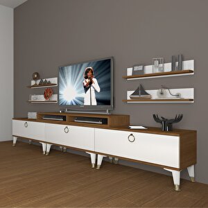 Ekoflex 270r Mdf Gold Tv Ünitesi Tv Sehpası Ceviz Beyaz