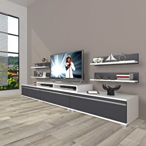 Ekoflex 270r Mdf Tv Ünitesi Tv Sehpası Beyaz - Antrasit