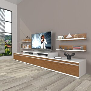 Ekoflex 270r Mdf Tv Ünitesi Tv Sehpası Beyaz - Ceviz