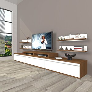 Ekoflex 270r Mdf Tv Ünitesi Tv Sehpası Ceviz Beyaz