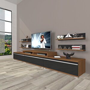 Ekoflex 270r Mdf Tv Ünitesi Tv Sehpası Ceviz-Siyah
