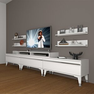 Ekoflex 270r Mdf Silver Tv Ünitesi Tv Sehpası Parlak Beyaz
