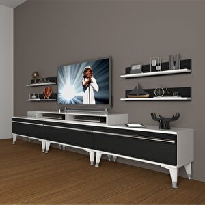 Ekoflex 270r Mdf Silver Tv Ünitesi Tv Sehpası Beyaz - Siyah