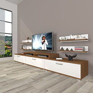 Ekoflex 270r Slm Tv Ünitesi Tv Sehpası Ceviz Beyaz