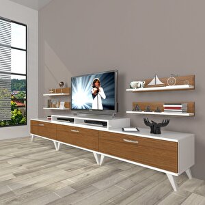 Ekoflex 270r Slm Retro Tv Ünitesi Tv Sehpası Beyaz - Ceviz