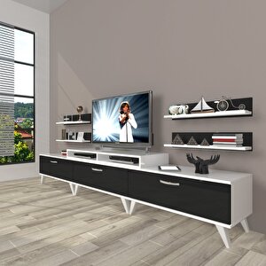 Ekoflex 270r Slm Retro Tv Ünitesi Tv Sehpası Beyaz - Siyah