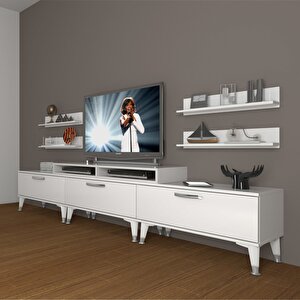 Ekoflex 270r Slm Silver Tv Ünitesi Tv Sehpası Parlak Beyaz