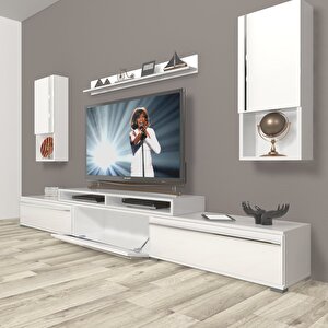 Ekoflex 270ta Mdf Tv Ünitesi Tv Sehpası Parlak Beyaz
