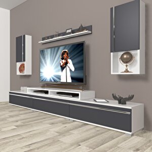 Ekoflex 270ta Mdf Tv Ünitesi Tv Sehpası Beyaz - Antrasit