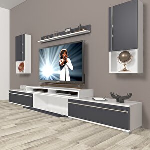 Ekoflex 270ta Mdf Tv Ünitesi Tv Sehpası Beyaz - Antrasit