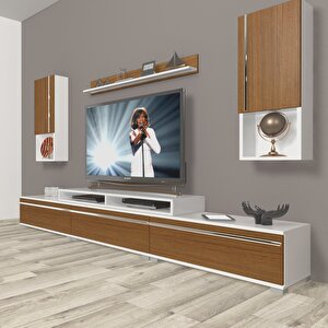 Ekoflex 270ta Mdf Tv Ünitesi Tv Sehpası Beyaz - Ceviz