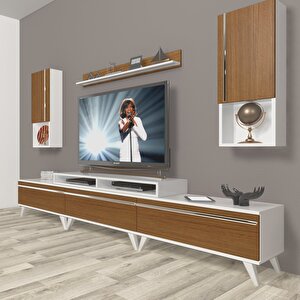 Ekoflex 270ta Mdf Retro Tv Ünitesi Tv Sehpası Beyaz - Ceviz