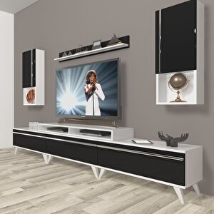 Ekoflex 270ta Mdf Retro Tv Ünitesi Tv Sehpası Beyaz - Siyah