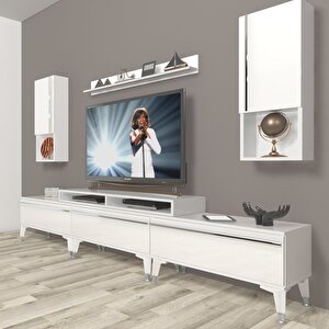 Ekoflex 270ta Mdf Silver Tv Ünitesi Tv Sehpası Parlak Beyaz
