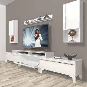 Ekoflex 270ta Mdf Silver Tv Ünitesi Tv Sehpası Parlak Beyaz