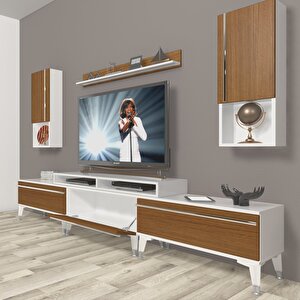Ekoflex 270ta Mdf Silver Tv Ünitesi Tv Sehpası Beyaz - Ceviz