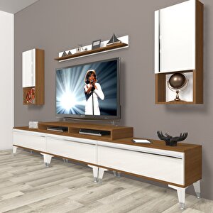 Ekoflex 270ta Mdf Silver Tv Ünitesi Tv Sehpası Ceviz Beyaz
