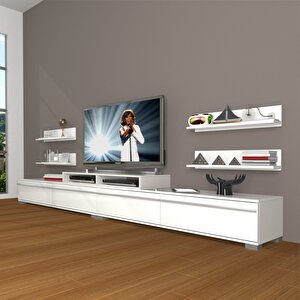 Ekoflex 360r Mdf Tv Ünitesi Tv Sehpası Parlak Beyaz