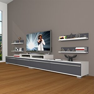 Ekoflex 360r Mdf Tv Ünitesi Tv Sehpası Beyaz - Antrasit