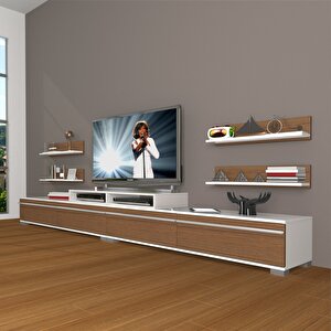 Ekoflex 360r Mdf Tv Ünitesi Tv Sehpası Beyaz - Ceviz